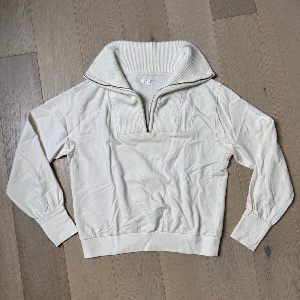 Grey State half zip sweater pullover in ivory